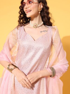 ethnic motifs printed pure cotton kurta with trousers & with dupatta